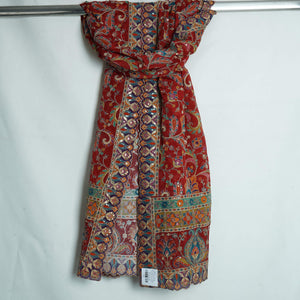 Maroon Position Multicolor Floral Zari Embroidery Pure Chinon Dupatta GT-34135 – image 3 of 3