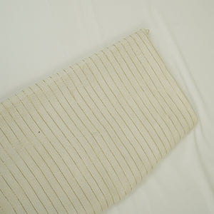 White Stripe Thread Embroidery Dyeable Raw Silk Fabric AT-33876