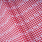 Red & White Check Floral Stripes Embroidery Cotton Fabric MJF-30617