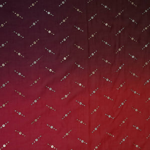 Red with Pink 4D Buti embroidery Malai Chanderi Fabric VF-32238 - TradeUNO