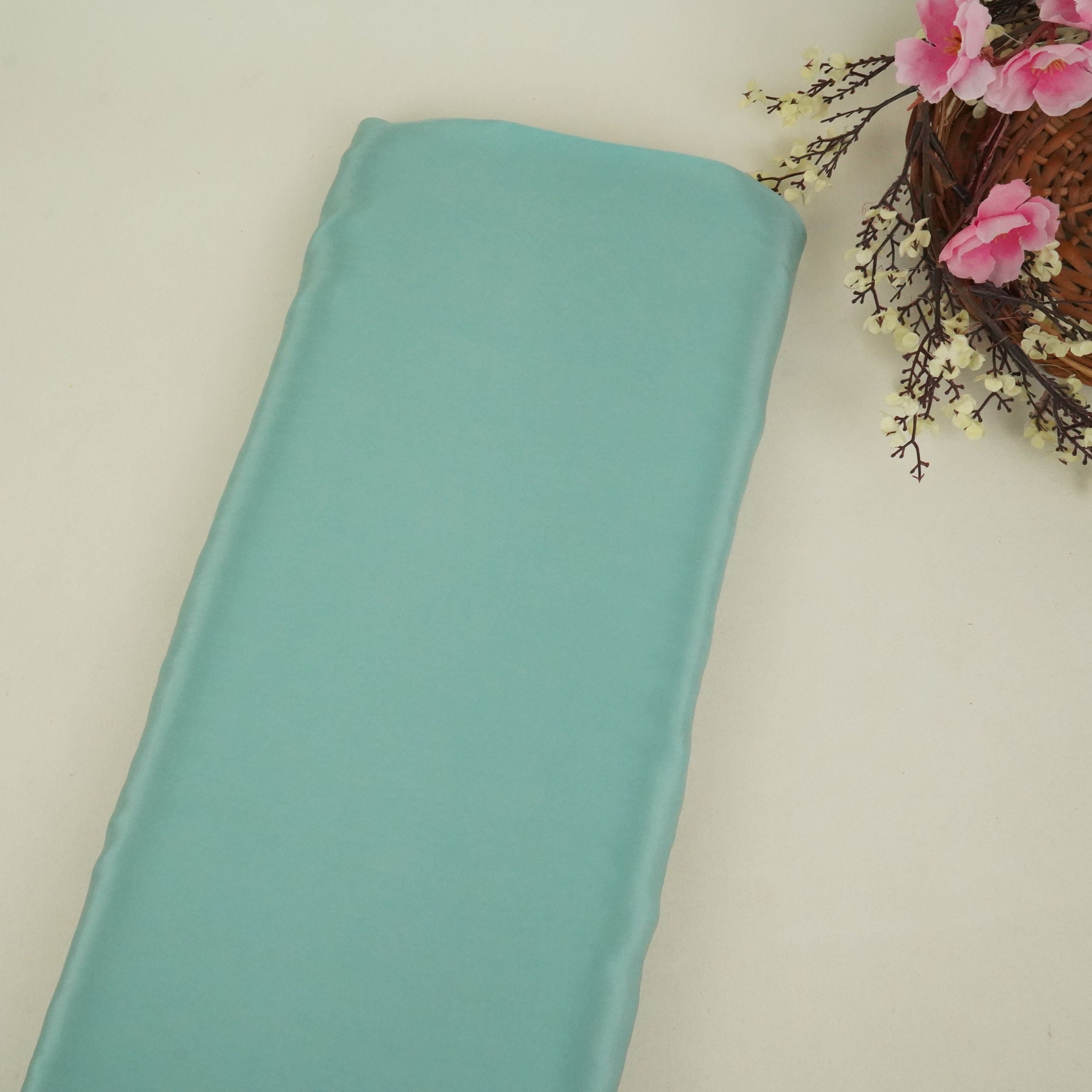 Sea Blue Solid Natural Crepe Fabric GT-28623 - TradeUNO