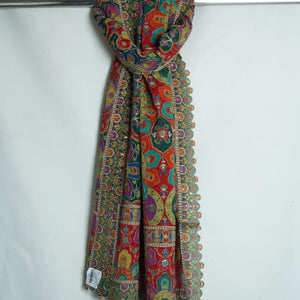 Red Position Multicolor Zari Embroidery Pure Chinon Dupatta GT-34122 – image 3 of 3