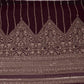 Wine Zari Stripes With Sequins Embroidery Georgette Fabric DR-32369