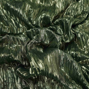 Green Pleated Golden Foil Chiffon Fabric LI-33892 – image 3 of 4