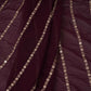 Wine Zari Stripes With Sequins Embroidery Georgette Fabric DR-32369