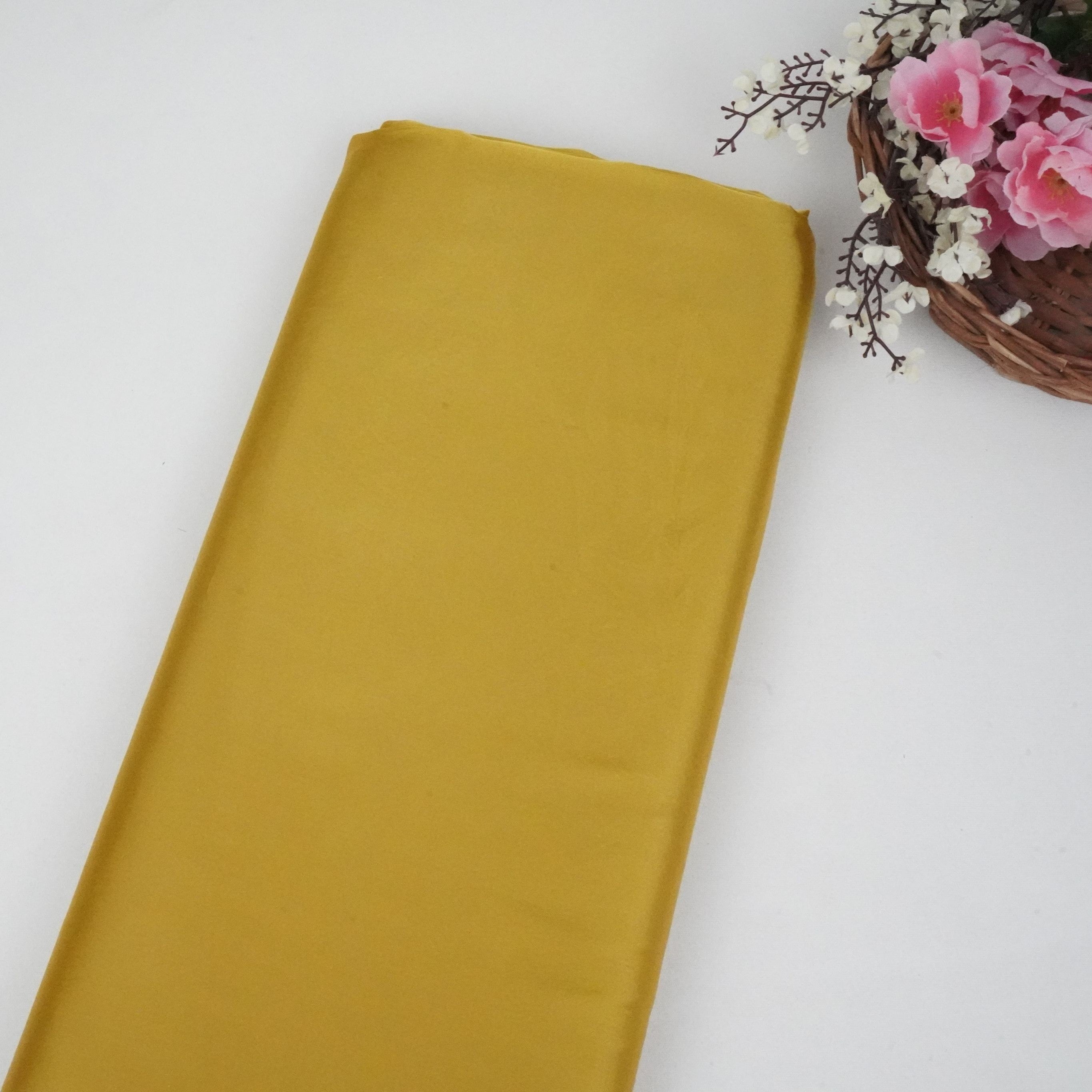 Yellow Solid Roman Silk Fabric PFM-08 - TradeUNO