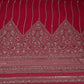 Pink Zari Stripes With Sequins Embroidery Georgette Fabric DR-32371