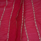 Pink Zari Stripes With Sequins Embroidery Georgette Fabric DR-32371