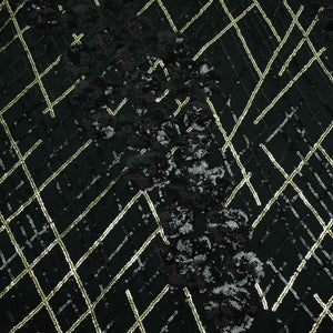 Black & Golden Sequins Embroidery Net Fabric TF-34334