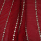 Red Zari Stripes With Sequins Embroidery Georgette Fabric DR-32370