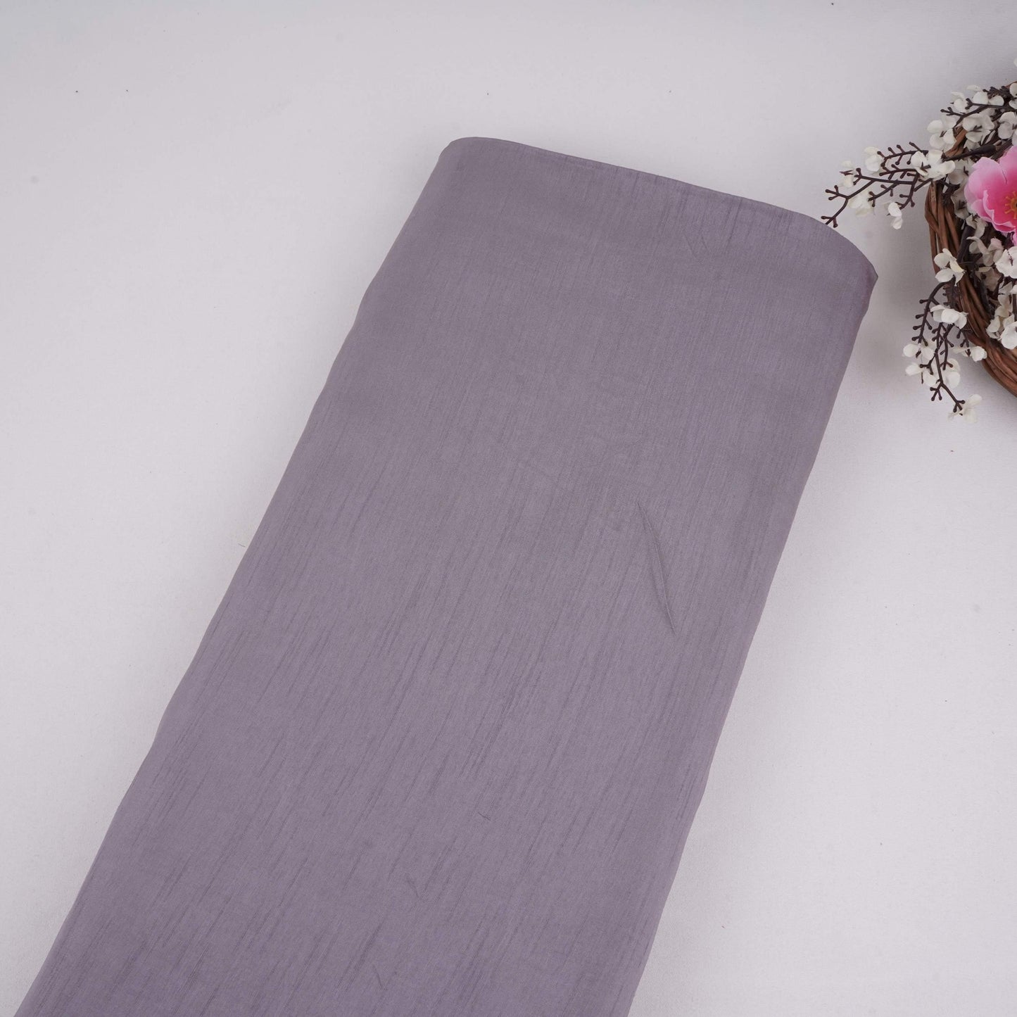 Lavender Solid Bemberg Raw Silk Fabric SSMR-09