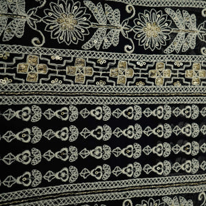 Black Chikankari Sequins Embroidery Georgette Fabric AT-33874 – image 4 of 4