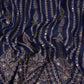Royal Blue Heavy Zari Sequins Embroidery Georgette Fabric DR-32405