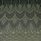 Bottle Green Zari Sequins Embroidery Georgette Fabric DR-32404