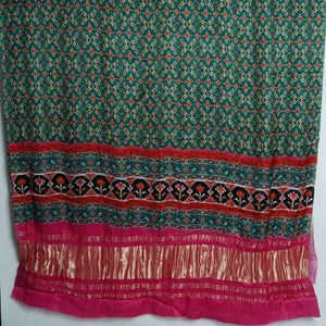 Rama Green Patola Print Gajji Silk Dupatta GT-34114 – image 2 of 3