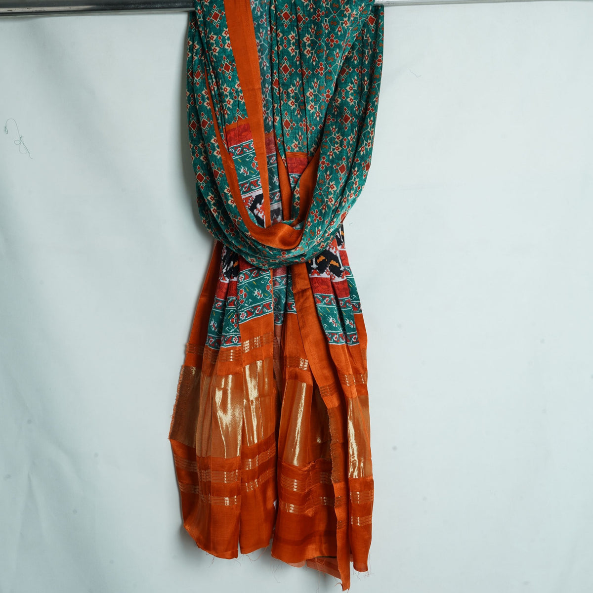 Teal Green Patola Print Gajji Silk Dupatta GT-34115 – image 3 of 3