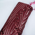 Maroon Abstract Sequins Embroidery Net Fabric TF-34337
