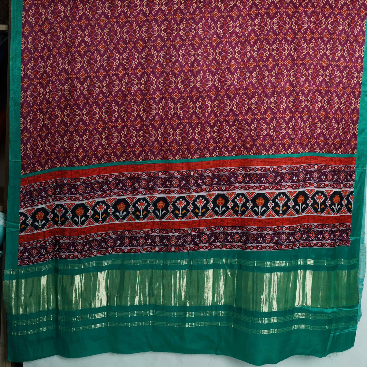 Purple Patola Print Gajji Silk Dupatta GT-34117 – image 2 of 3