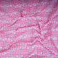 Pink & White Check Floral Stripes Embroidery Cotton Fabric MJF-30619