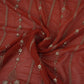 Rust Orange Heavy Zari Sequins Embroidery Georgette Fabric DR-32389