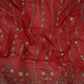 Red Heavy Zari Sequins Embroidery Georgette Fabric DR-32387