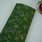 Bottle Green 4D Sequins embroidery Mul Chanderi Fabric VF-32077