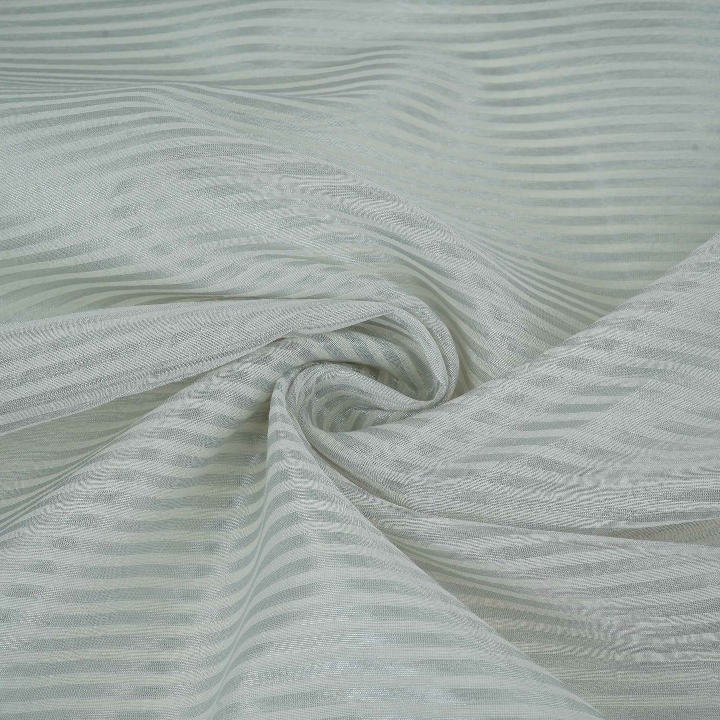 White with Silver Stripes Dyeable Tissue Fabric ACV-32245