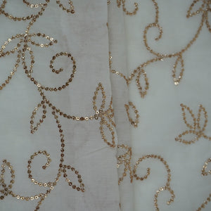 White Dyeable Sequins embroidery Mul Chanderi Fabric VF-32078 - TradeUNO