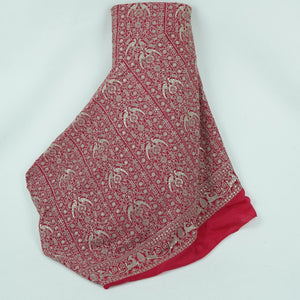 Rani Pink Heavy Zari Sequins Embroidery Chinon Fabric DR-32398 - TradeUNO