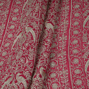 Rani Pink Heavy Zari Sequins Embroidery Chinon Fabric DR-32398 - TradeUNO