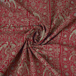 Rani Pink Heavy Zari Sequins Embroidery Chinon Fabric DR-32398 - TradeUNO