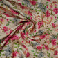 Cream with Pink floral print Modal Satin Fabric VP-31996