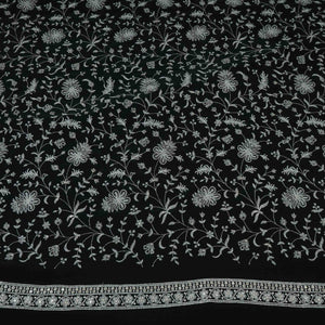 Black Jaal Embroidery Georgette Fabric DR-32397 - TradeUNO