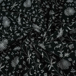 Black Jaal Embroidery Georgette Fabric DR-32397 - TradeUNO