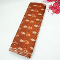 Rust Brown Ikat Print Bangalori Silk Fabric SN-34861