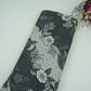 Black with White floral print Modal Satin Fabric VP-31994