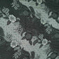 Black with White floral print Modal Satin Fabric VP-31994