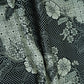 Black with White floral print Modal Satin Fabric VP-31994