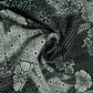Black with White floral print Modal Satin Fabric VP-31994