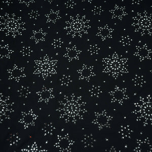 Black Mirror Thread Embroidery Georgette Fabric DR-32391 - TradeUNO