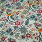 Off White Multicolor Floral Print Linen Fabric GTS-32025