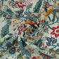 Off White Multicolor Floral Print Linen Fabric GTS-32025