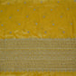Mustard Yellow Border cutdana embroidery Kanjivaram Silk Fabric TF-32082