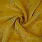 Mustard Yellow Border cutdana embroidery Kanjivaram Silk Fabric TF-32082