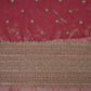 Magenta Pink Border cutdana embroidery Kanjivaram Silk Fabric TF-32081