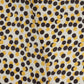Yellow & Brown Polka Dot Twill Satin Fabric VP-32434