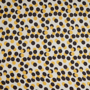 Yellow & Brown Polka Dot Twill Satin Fabric VP-32434 - TradeUNO