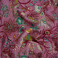 Light Pink Multicolor Floral Print Linen Fabric GTS-32027