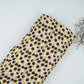 Yellow & Brown Polka Dot Twill Satin Fabric VP-32434