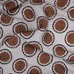 Beige & Brown Polka Dot Twill Satin Fabric VP-32435